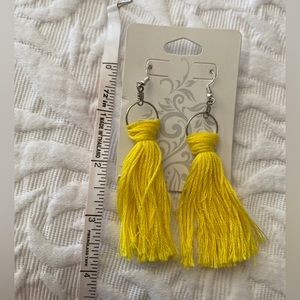 Yellow fringe earrings